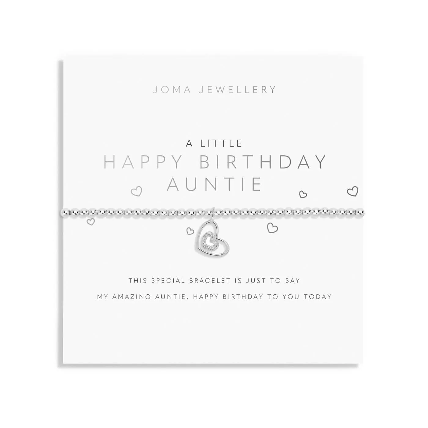 Un petit bracelet en argent plaqué joyeux anniversaire tante 7408 Joma Jewellery