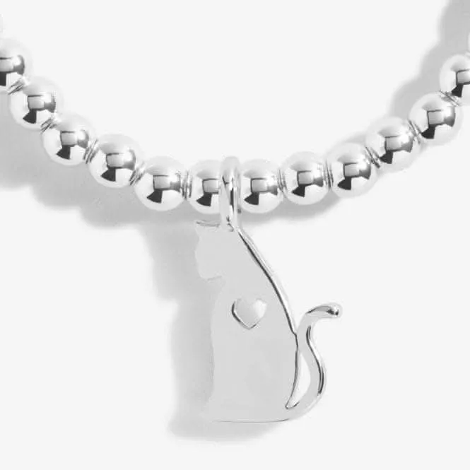 Une Petite Vie Est Meilleure Avec Des Chats Bracelet Extensible Argenté 17,5cm 5218 Joma Jewellery