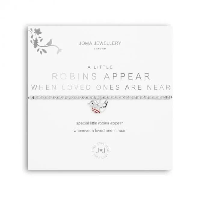 Un Petit Rouge-Gorge Apparaît Quand les Êtres Chers Sont Proches Bracelet Extensible Argenté 5228 Joma Jewellery
