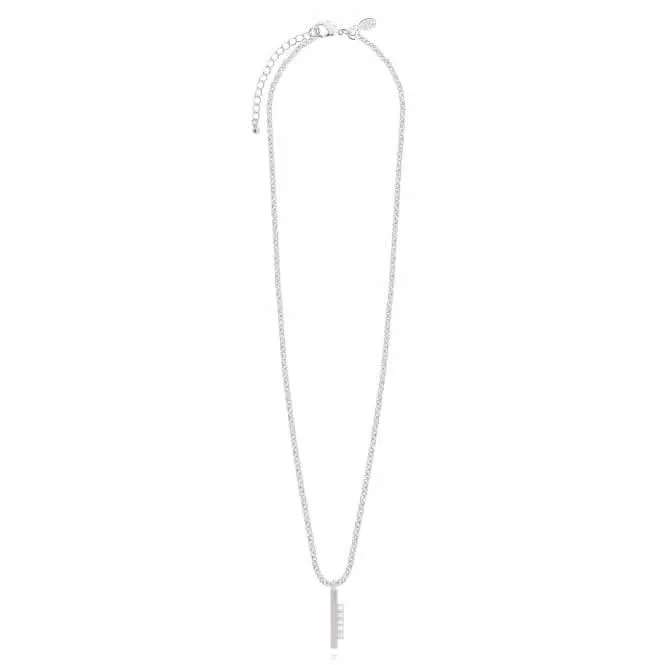 Collier Adeline Silver Pave Bar 46cm   Prolongateur 5cm 4451 Joma Jewellery