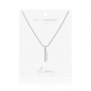 Collier Adeline Silver Pave Bar 46cm   Prolongateur 5cm 4451 Joma Jewellery