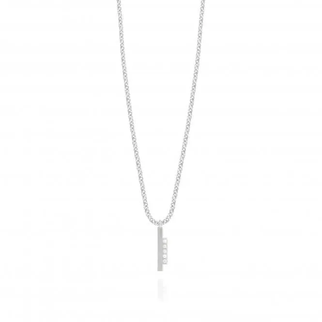 Collier Adeline Silver Pave Bar 46cm   Prolongateur 5cm 4451 Joma Jewellery