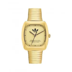 Adidas Retro Wave One Montre Unisexe en Acier Inoxydable Ton Or AOSY24024