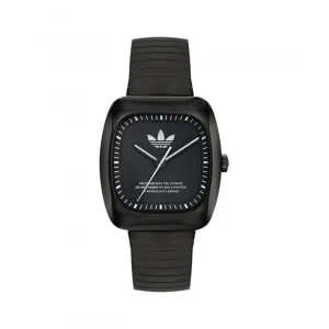 Adidas Retro Wave One Montre Unisexe en Acier Inoxydable IP Noir AOSY24026