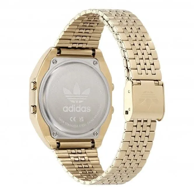 Adidas Montre unisexe numérique deux tons or AOST22071