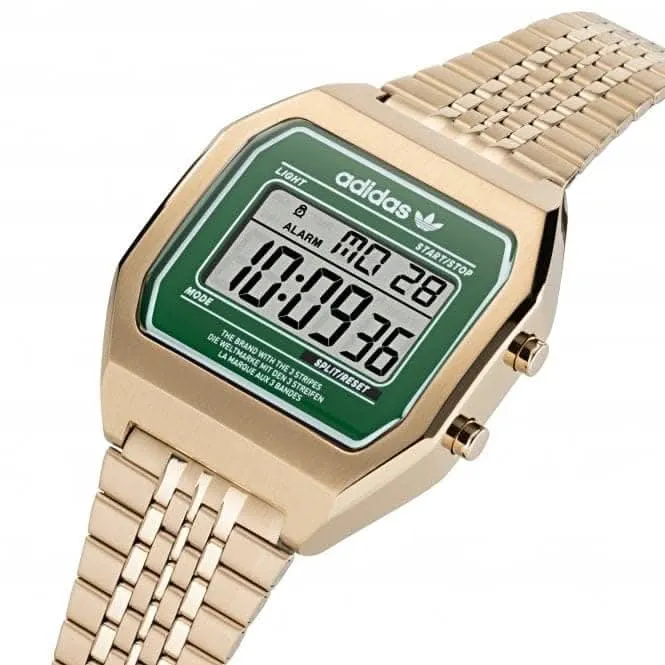 Adidas Montre unisexe numérique deux tons or AOST22071