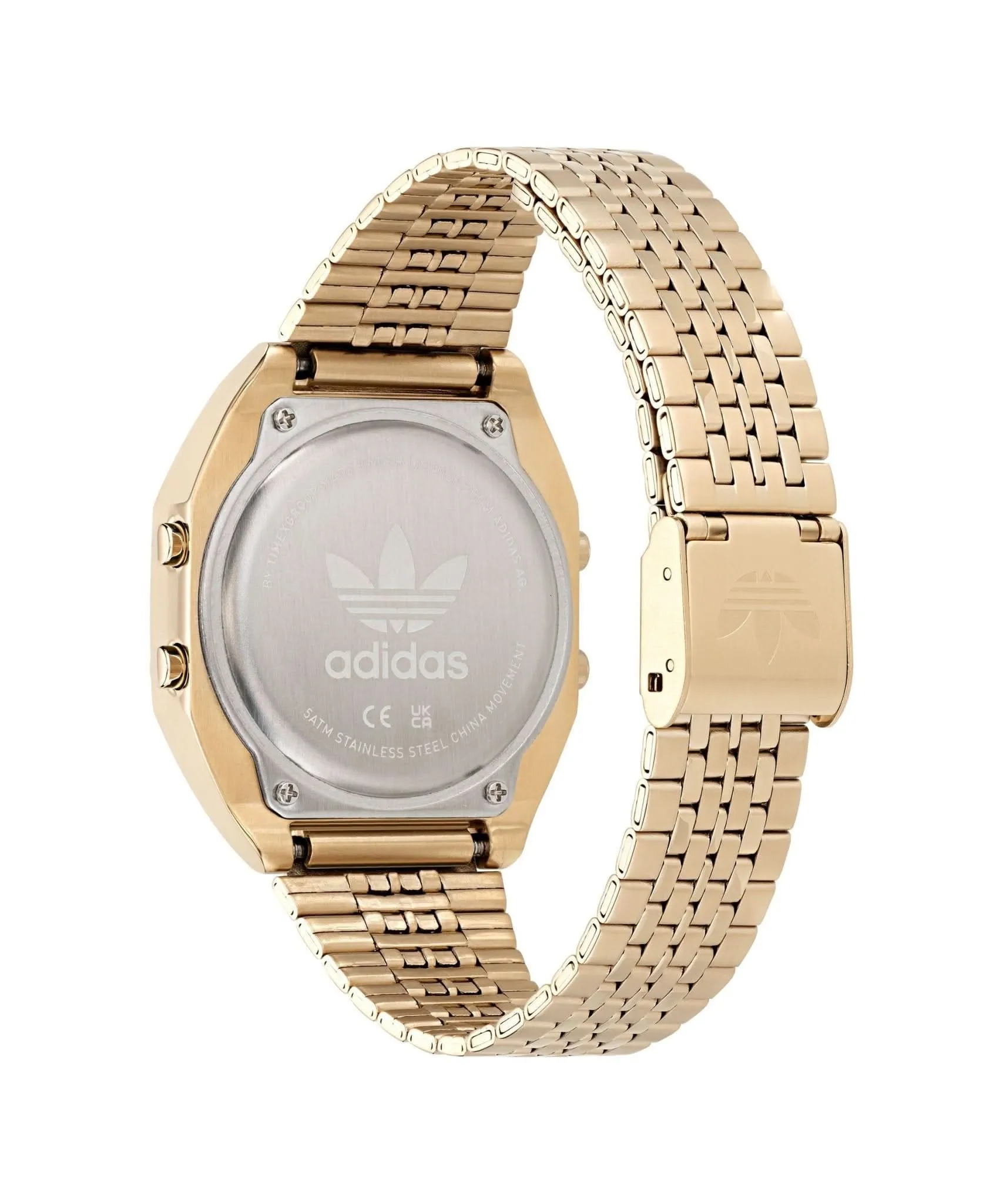 Adidas Montre numérique unisexe deux tons or AOST22074