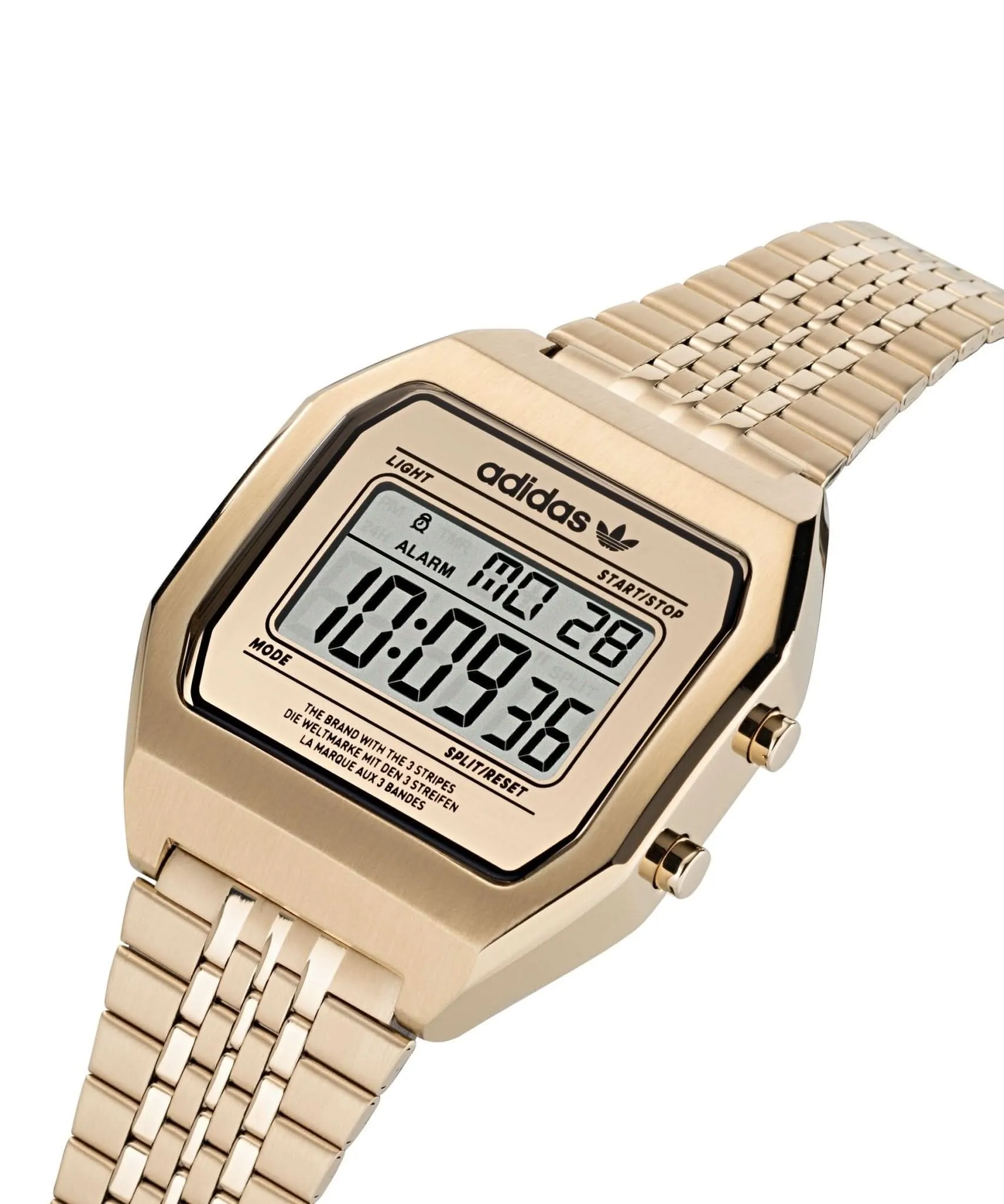 Adidas Montre numérique unisexe deux tons or AOST22074