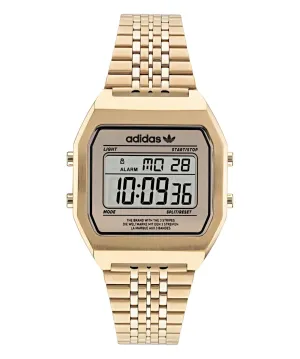 Adidas Montre numérique unisexe deux tons or AOST22074