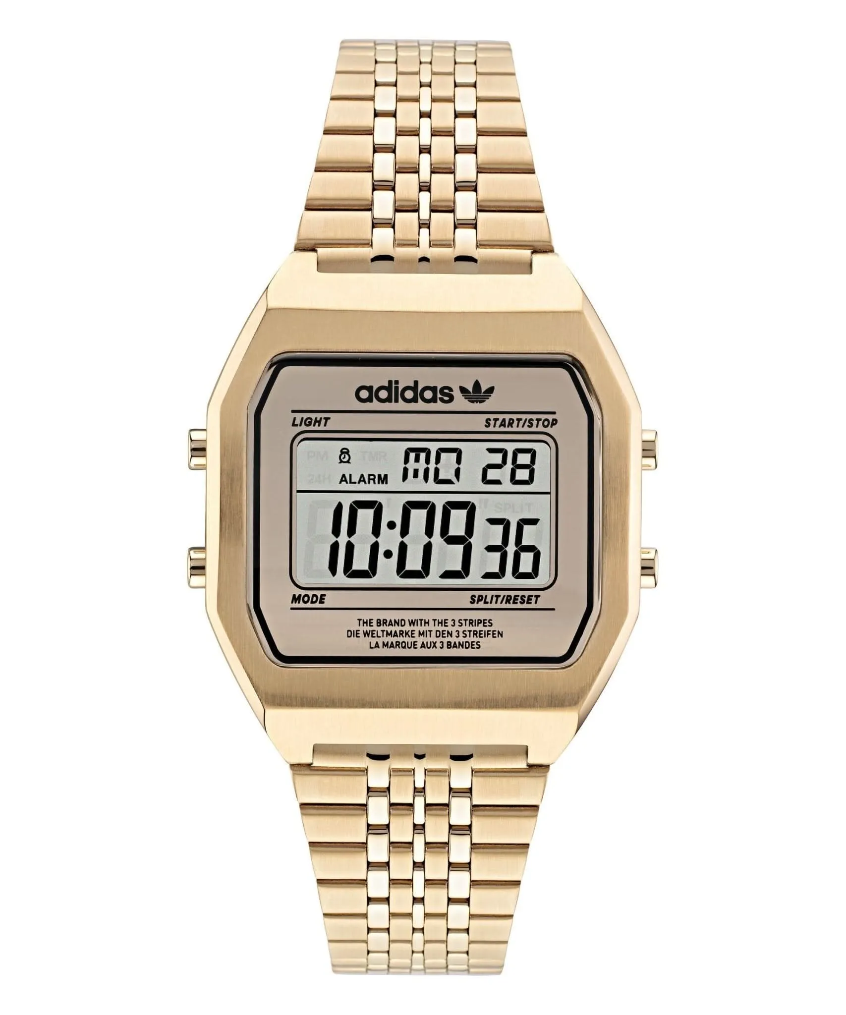 Adidas Montre numérique unisexe deux tons or AOST22074