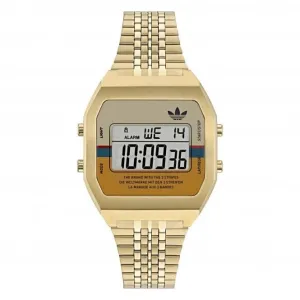 Adidas Montre unisexe numérique deux tons or AOST23555