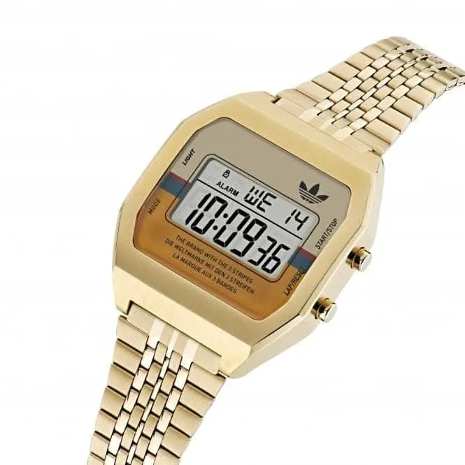 Adidas Montre unisexe numérique deux tons or AOST23555