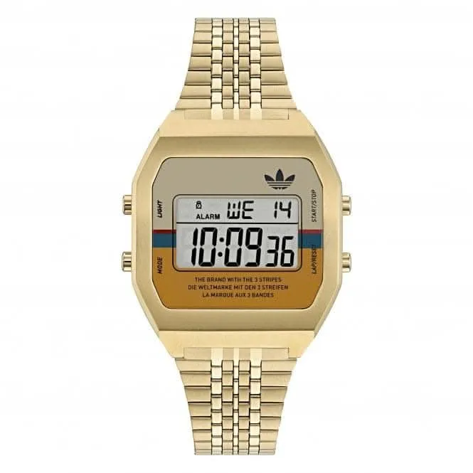 Adidas Montre unisexe numérique deux tons or AOST23555