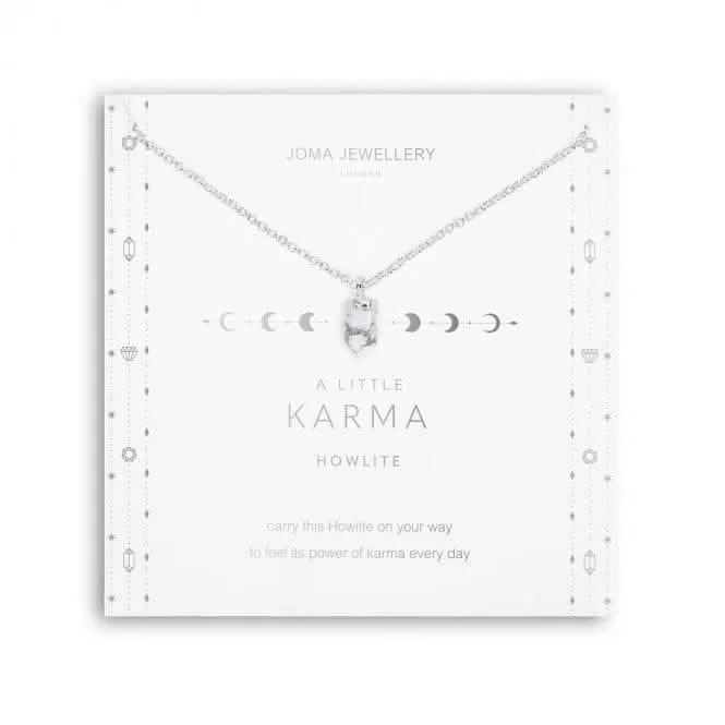 Collier Extensible en Argent avec Pierre d'Affirmation Howlite Karma 46cm 5265 Joma Jewellery