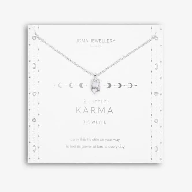 Collier Extensible en Argent avec Pierre d'Affirmation Howlite Karma 46cm 5265 Joma Jewellery