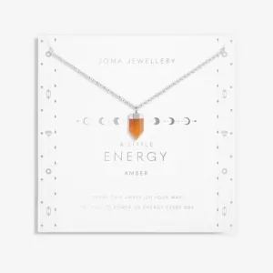 Collier en ambre argenté énergétique d'affirmation 46cm   5cm 6145 Joma Jewellery