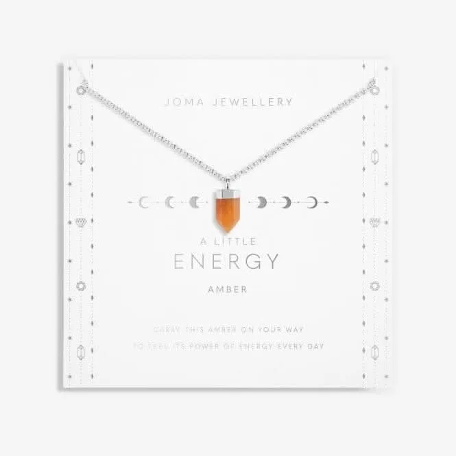 Collier en ambre argenté énergétique d'affirmation 46cm   5cm 6145 Joma Jewellery
