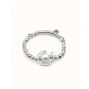 Another Round Oh Oh Oh ! Bracelet en Nacre Perle Métal Blanc Unode50 Bijoux et Accessoires
