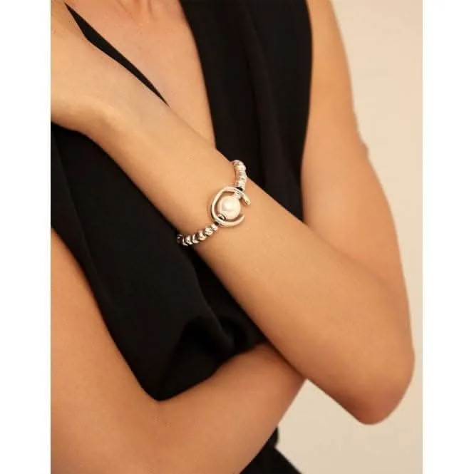 Another Round Oh Oh Oh ! Bracelet en Nacre Perle Métal Blanc Unode50 Bijoux et Accessoires