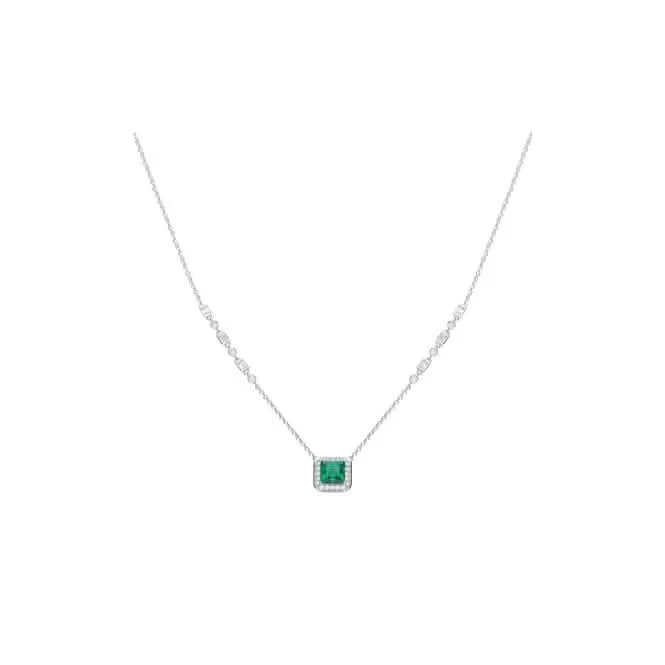 Collier en zirconium cubique émeraude de style Art Déco N4402 avec pavage Diamonfire Jewellery