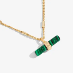Collier Aura Malachite Bar Or 46cm   Prolongateur 5cm 6292 Joma Jewellery