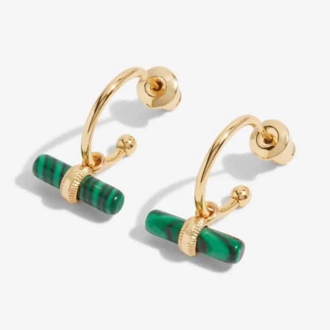 Boucles d'oreilles en or à barre malachite Aura 6300 Joma Jewellery