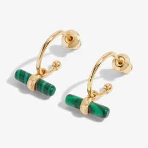 Boucles d'oreilles en or à barre malachite Aura 6300 Joma Jewellery