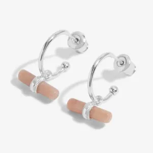 Boucles d'oreilles à anneaux en argent avec barre en rhodochrosite Aura 6301 Joma Jewellery