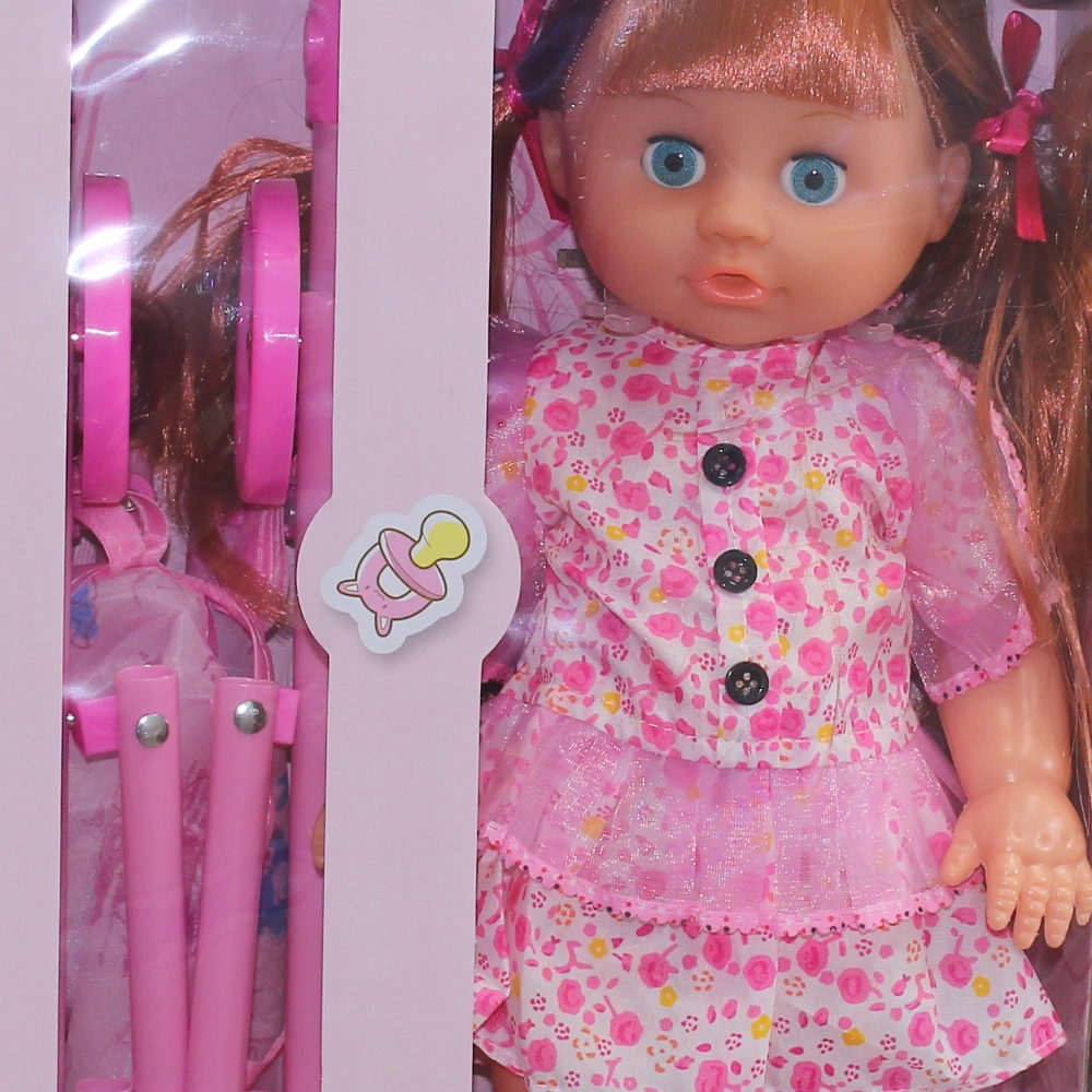 Baby Doll with Stroller and Accessories  Pink Floral Dress