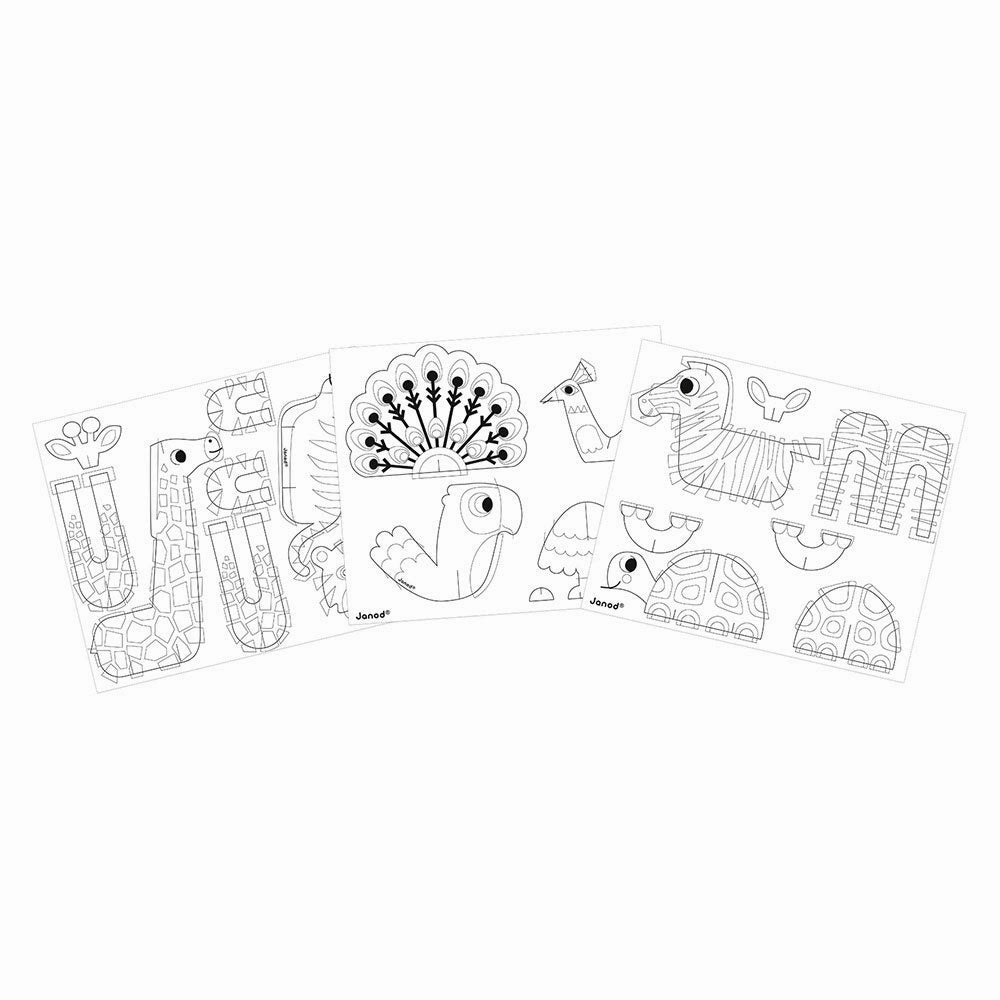 Babykids_Janod_Toys Janod 3D Animals To Color
