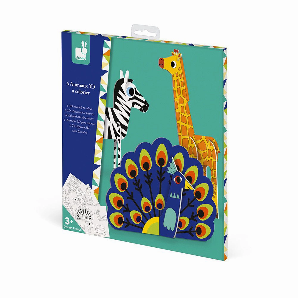 Babykids_Janod_Toys Janod 3D Animals To Color