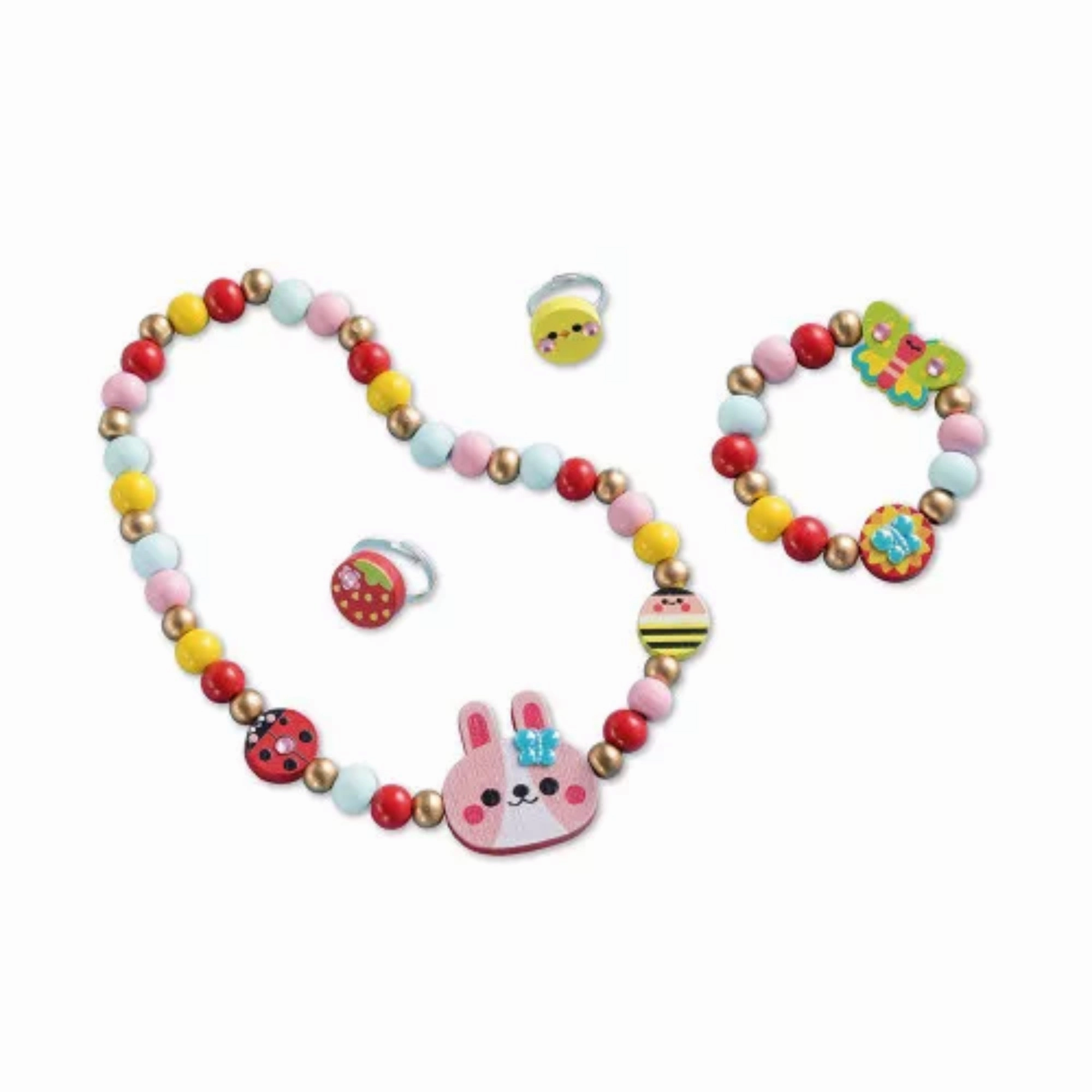 Babykids_Janod_Toys Janod 4 Pieces of Wooden Jewellery C Flower Garden