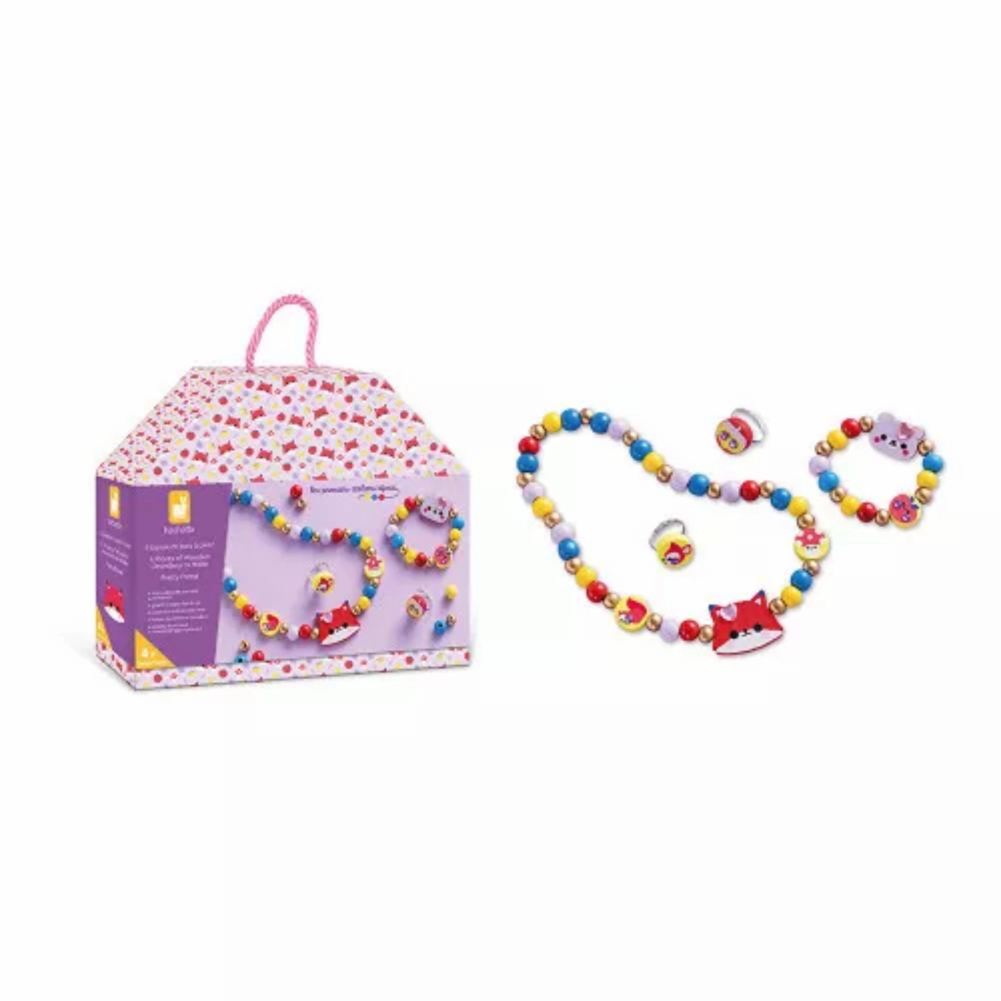 Babykids_Janod_Toys Janod 4 Pieces of Wooden Jewellery To Make Pretty Forest