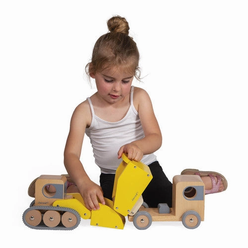 Babykids_Janod_Toys Janod Bolid - Dump Truck and Bulldozer