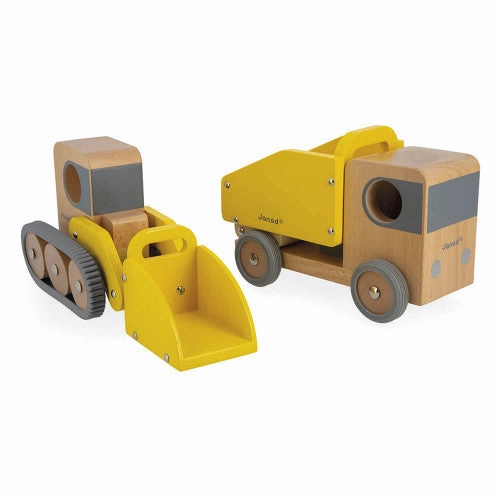 Babykids_Janod_Toys Janod Bolid - Dump Truck and Bulldozer