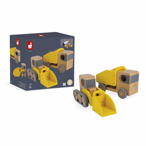 Babykids_Janod_Toys Janod Bolid - Dump Truck and Bulldozer