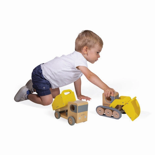 Babykids_Janod_Toys Janod Bolid - Dump Truck and Bulldozer