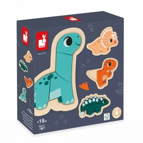 Babykids_Janod_Toys Janod Dino 4 Progressive Puzzles Dino