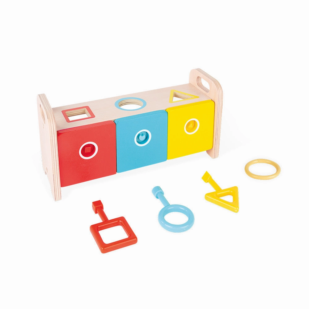Babykids_Janod_Toys Janod Essentiel - Shape Sorter Box with Key