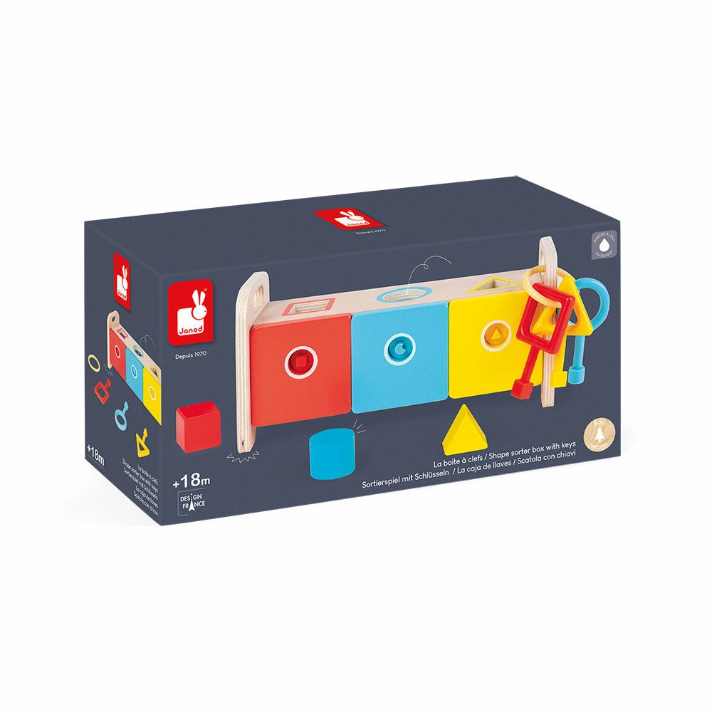 Babykids_Janod_Toys Janod Essentiel - Shape Sorter Box with Key