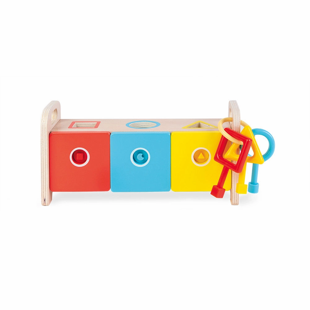 Babykids_Janod_Toys Janod Essentiel - Shape Sorter Box with Key