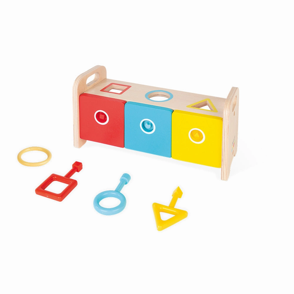 Babykids_Janod_Toys Janod Essentiel - Shape Sorter Box with Key