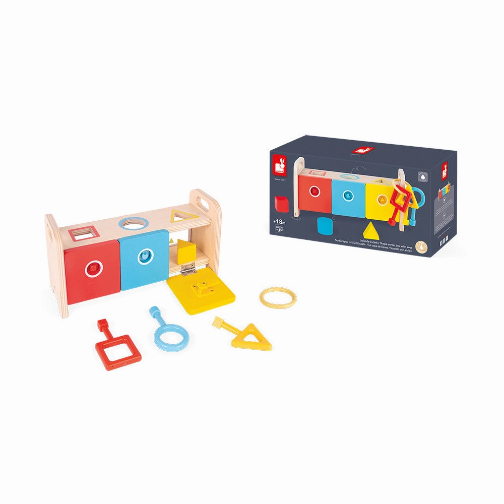 Babykids_Janod_Toys Janod Essentiel - Shape Sorter Box with Key