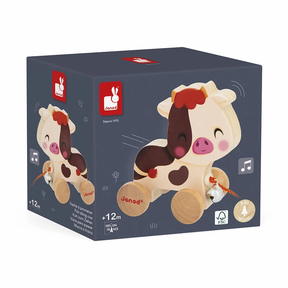 Babykids_Janod_Toys Janod Farm - Pull-Along Cow