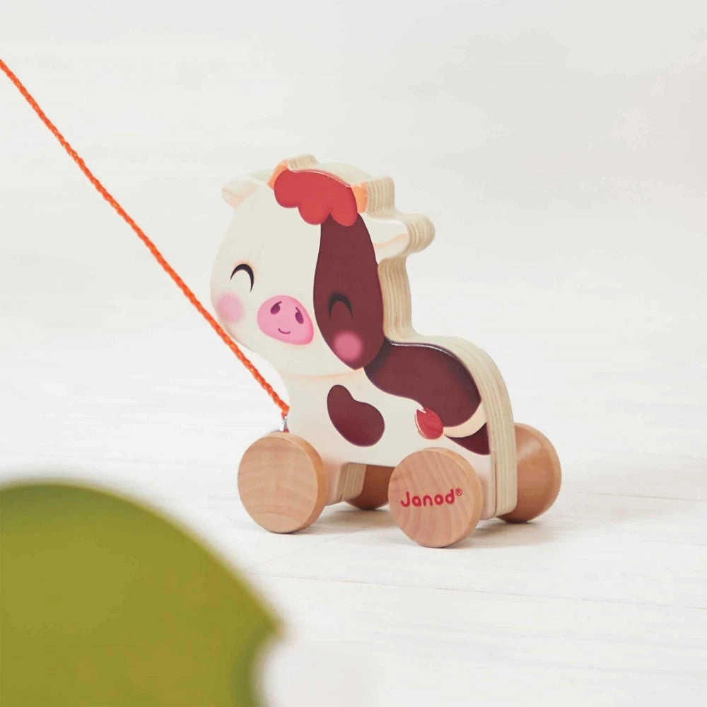 Babykids_Janod_Toys Janod Farm - Pull-Along Cow