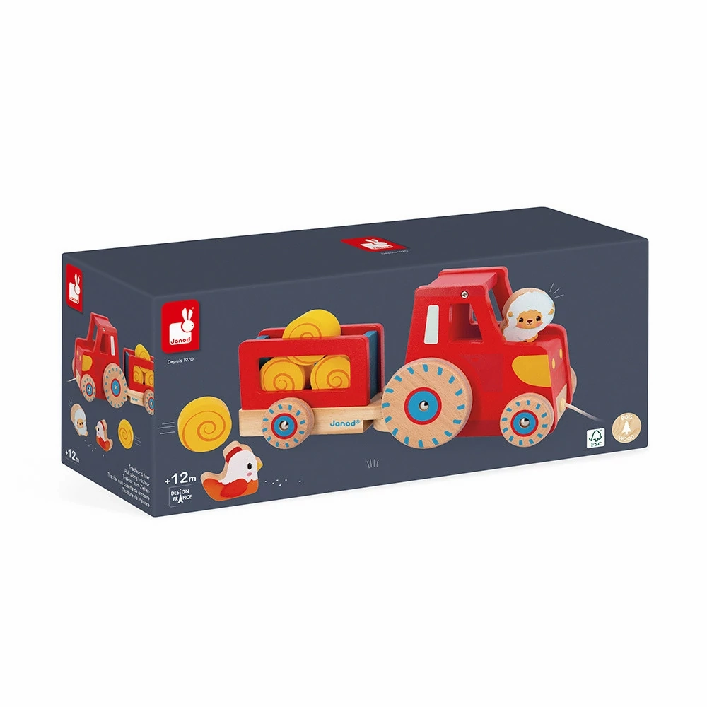 Babykids_Janod_Toys Janod Farm - Pull Along Tractor