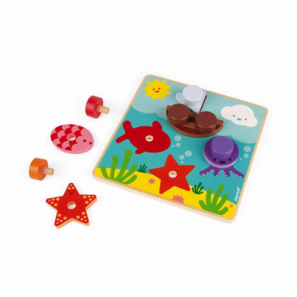 Babykids_Janod_Toys Janod I Am Learning How To Use A Screw - Aquatic