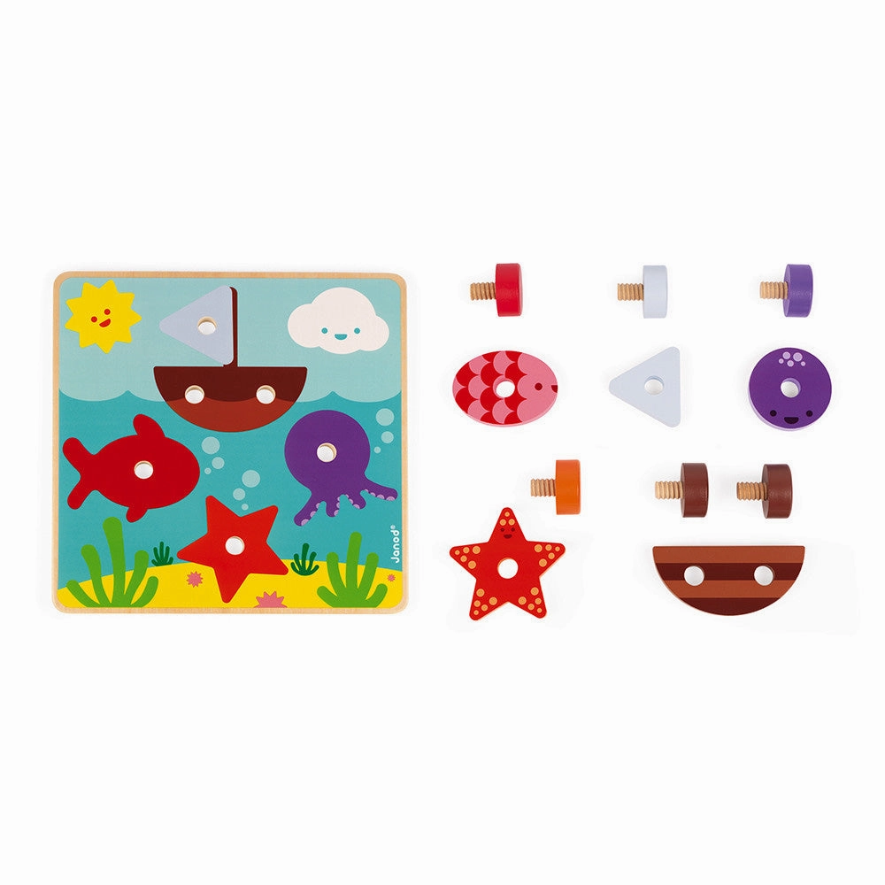 Babykids_Janod_Toys Janod I Am Learning How To Use A Screw - Aquatic