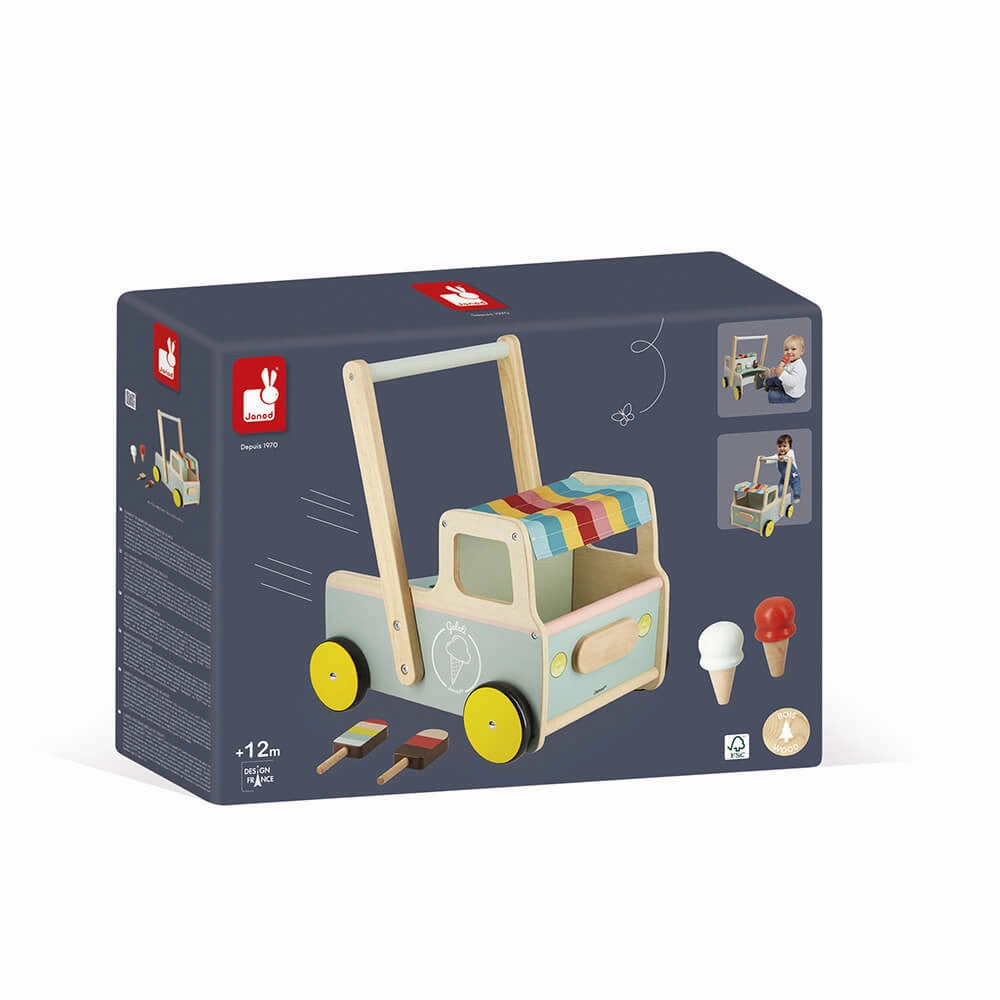 Babykids_Janod_Toys Janod Ice Cream Cart Push-Along Trolley