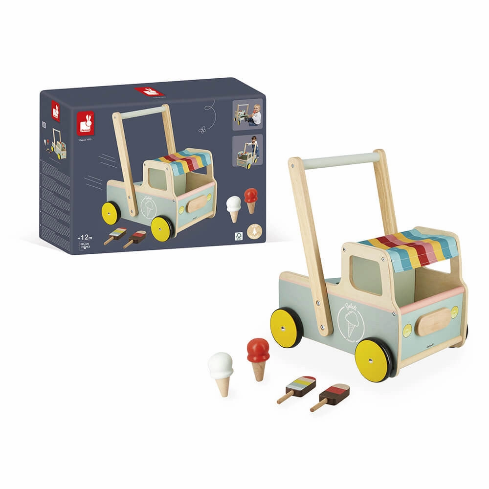 Babykids_Janod_Toys Janod Ice Cream Cart Push-Along Trolley
